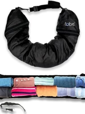 TUBE Pillow You Stuff with Clothes – Transforms Into Extra Luggage Without Excess Fees – Fits Up to 3 Days of Travel Essentials – Keep Your Belongings Nearby in Case of Lost Luggage