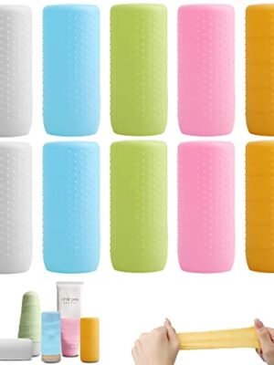 YUBIRD 10 PCS Silicone Travel Covers for Toiletries, Toiletry Covers for Leak Proofing, Leak Proof Sleeves for Travel Bottles, Travel Size Toiletries, Cruise Must Haves for Women Men