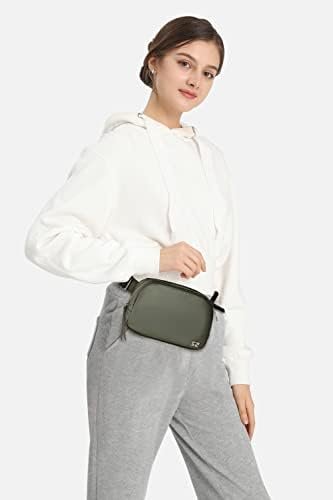 Small Fanny Pack Crossbody Bags for Women Lightweight Everywhere Belt Bag for Women Unisex Mini Waist Bag for Workout Sports Running Travelling Hiking Nylon Green