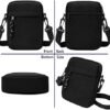 Lizbin Small Crossbody Bag for Men, Mini Messenger Bag Side Shoulder Bag for Phone Passport, Casual Satchel Bag Phone Purse, Mini Sling Bag Fanny Pack Water Resistant for Travelling, Hiking (Black)