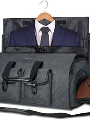 41Jx-etDlpL._AC_.jpg UNIQUEBELLA Carry-on Garment Bag Large Duffel Bag Suit Travel Bag Weekend Bag Flight Bag with Shoe Pouch for Men Women (Black) Age: Over 6 Years Old