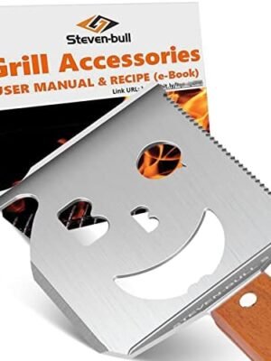 STEVEN-BULL S Grill Spatula for Outdoor Grill, 7-in-1 BBQ Spatula for Grill, 17 Inch Long Barbecue Tool, Perfect BBQ Gifts for Men (Color Box Packaging)