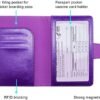 Teskyer Passport Holder and Vaccine Card Holder Combo, Fit for 4 x 3 Vaccine Card, Leather Passport Wallet Cover with Vaccine Card Slot, Purple