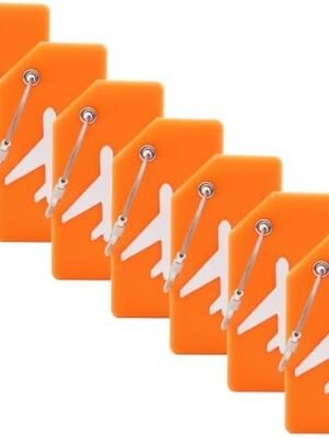 7 Pack Silicone Luggage Tag Baggage Handbag Travel Suitcase Tags with Name ID Card Perfect to Quickly Spot Luggage Suitcase (Orange）