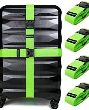 Untethered 4-Pack Luggage Straps | Suitcase Strap, Luggage Strap, Luggage Belt Strap, Luggage Straps for Suitcases TSA Approved, Suitcase Belt Strap, Bag Straps for Luggage. Buckle Straps and Wraps.