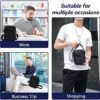 Lizbin Small Crossbody Bag for Men, Mini Messenger Bag Side Shoulder Bag for Phone Passport, Casual Satchel Bag Phone Purse, Mini Sling Bag Fanny Pack Water Resistant for Travelling, Hiking (Black)