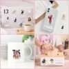Singer Taylor Makeup Bag Set, 1PCS Album Inspired Cosmetic Bag for Women Toiletry Bag Pouch Gadget Pencil Organizer, 5PCS Friendship Bracelets for Music Fans, 50Pcs Music Theme Stickers for Swiftie
