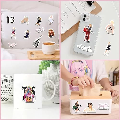 Singer Taylor Makeup Bag Set, 1PCS Album Inspired Cosmetic Bag for Women Toiletry Bag Pouch Gadget Pencil Organizer, 5PCS Friendship Bracelets for Music Fans, 50Pcs Music Theme Stickers for Swiftie