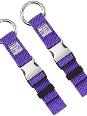 2PCS Heavy Duty Add a Bag Luggage Strap Jacket Gripper,Carry-on Baggage Suitcase Straps Belts Travel Accessories-Purple