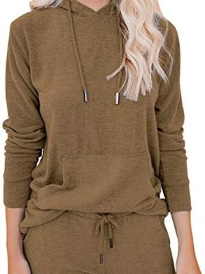 WANLISS Lounge Sets for Women Two Piece Outfits Sweatsuits Sets Long Pant Loungewear Workout Athletic Tracksuits with Pockets