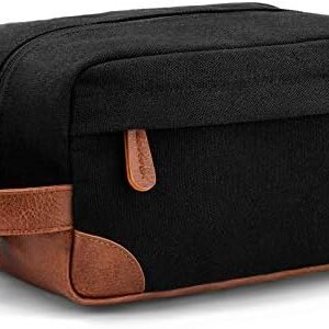 Vorspack Toiletry Bag Hanging Dopp Kit for Men Water Resistant Canvas Shaving Bag with Large Capacity for Travel- Black