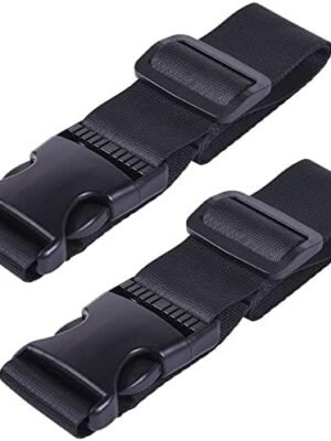 Wisdompro 2 Pcs Add a Bag Luggage Strap, Heavy Duty Adjustable Suitcase Belt Travel Attachment Travel Accessories for Connecting Your Luggage Together – Black, 31 Inch