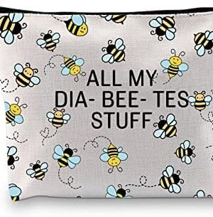 XYANFA Bee Diabetes Bag Type 1 Type 2 Diabetic Medical Bag Supply Storage Diabetes Organization All My Diabeetes Stuff (All My Diabeetes Stuff)