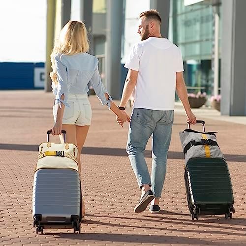 Travel Belt for Luggage, Adjustable Luggage Straps, Add a Bag Luggage Strap for Carry On Bag, Personalized Travel Accessories for Women & Men (Black)