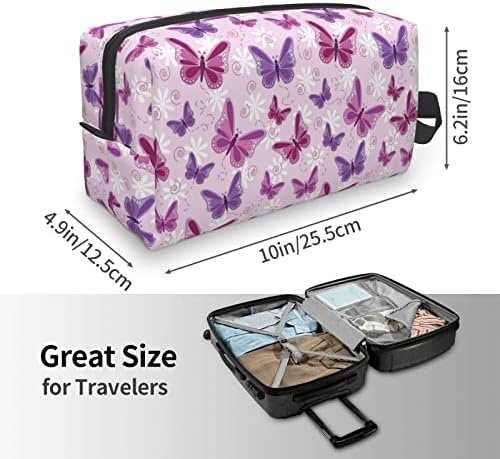 Sanghing Butterfly Pink Large Cosmetic Bags Makeup Bag For Women Toiletry Bag Pouch Portable Travel Makeup Organizer Bags Storage Capacity Bag Waterproof Travel Accessories For Men women Gifts