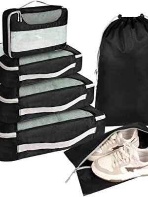 51gqPdjjKmL._AC_.jpg Velimley 6 Set Packing Cubes for Suitcases, Lightweight Packing Cubes for Carry on Suitcase, Compression Bags for Travel Accessories Luggage Organizer Bags, Men & Women Suitcase Organizer Bags Set