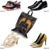Set of 20 Transparent Large Travel Packing Organizer Clear Shoe Bags for Men and Women, Storage Cubes Pouch for Accessories Suitcase Luggage