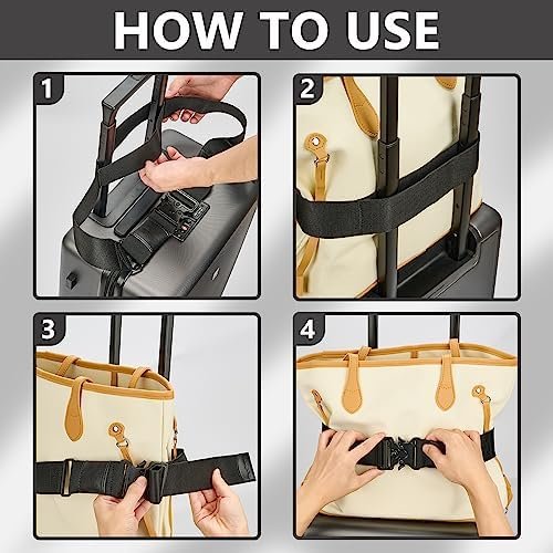 Travel Belt for Luggage, Adjustable Luggage Straps, Add a Bag Luggage Strap for Carry On Bag, Personalized Travel Accessories for Women & Men (Black)