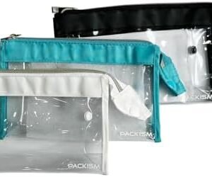 PACKISM Cosmetic Bags Sold Empty, Perfect Size Clear Pouches with Zipper for Traveling,Clear Makeup Bags for Home Storage Organizing, Vacation, Travel accessories (3 Pack)