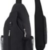 Sling Bag for Men Women Crossbody Backpack with Phone Holder on Reversible Strap RFID Blocking Chest Bag for Travel Hiking