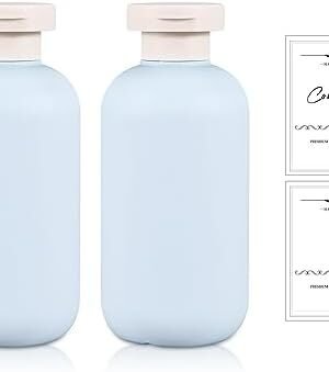31sbbbft0UL._AC_.jpg UMETASS 6.8 oz Travel Shampoo Bottles, Refillable Flip Cap Squeeze Bottles for Toiletries, Large Leakage-proof Travel Shampoo and Conditioner Bottles (Blue)