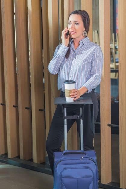 Travel Accessory by Travel Ledge - 10.5" X 11.0" Attachable Travel Table for Your Roller Luggage