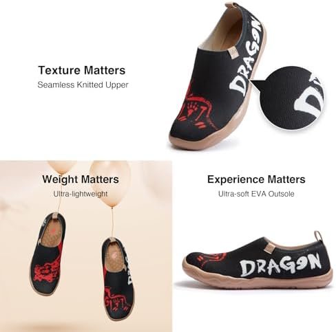 UIN Year of The Dragon Women's Travel Walking Shoes Slip On Casual Loafers 2024 Chinese Lunar New Yea