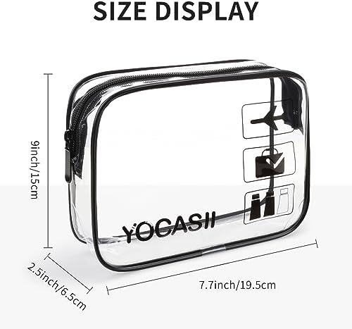 YOCASII 2pcs TSA Approved Toiletry Bag, Quart Size Travel Bag TSA Approved, Clear Toiletry Bags for Traveling, Reusable Clear Travel Bags for Toiletries, Travel Toiletry Bag for Men and Women