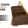 KomalC Premium Buffalo Leather Hanging Toiletry Bag Travel Dopp Kit