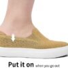 konhill Loafers for Women Slip on Walking Shoes Knit Breathable Tennis Work Comfortable Casual Fashion Sneakers