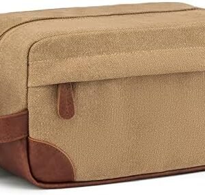 Vorspack Toiletry Bag Hanging Dopp Kit for Men Water Resistant Canvas Shaving Bag with Large Capacity for Travel – Brown