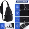 Sling Bag for Men Women Crossbody Backpack with Phone Holder on Reversible Strap RFID Blocking Chest Bag for Travel Hiking