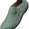 LAZYPOP Women's Classic Comfort Leather Loafers Cute Slip-Ons Casual Dress Shoes Lightweight Walking Flats Everyday Work Shoes