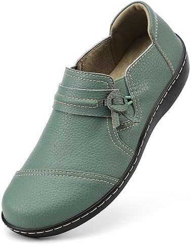 LAZYPOP Women's Classic Comfort Leather Loafers Cute Slip-Ons Casual Dress Shoes Lightweight Walking Flats Everyday Work Shoes