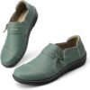 LAZYPOP Women's Classic Comfort Leather Loafers Cute Slip-Ons Casual Dress Shoes Lightweight Walking Flats Everyday Work Shoes
