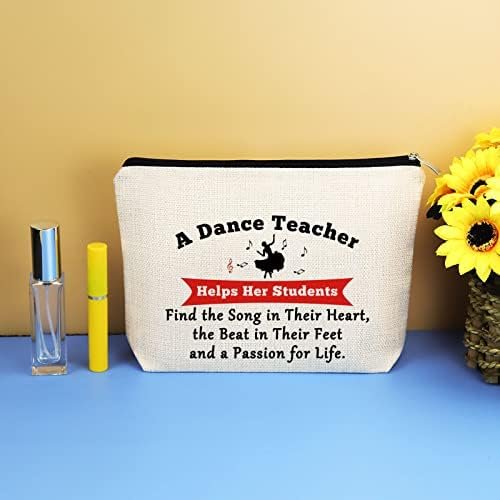 41Yt1t6GFdL._AC_.jpg Dance Teacher Appreciation Gift for Women Makeup Bag Dancer Cosmetic Bags Dancer Gifts Dance Team Coach Gift Thanksgiving Christmas Birthday Gifts for Dance Teachers Thank You Gifts Travel Pouch