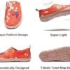 UIN Women's Fashion Floral Art Sneaker Painted Canvas Slip-On Ladies Travel Shoes