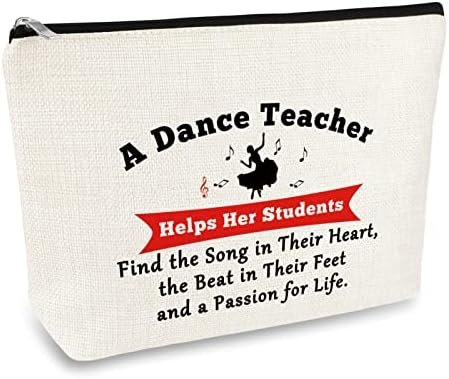 41xH6dlK08L._AC_.jpg Dance Teacher Appreciation Gift for Women Makeup Bag Dancer Cosmetic Bags Dancer Gifts Dance Team Coach Gift Thanksgiving Christmas Birthday Gifts for Dance Teachers Thank You Gifts Travel Pouch