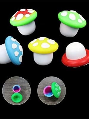 Silicone Cream Container Non-stick Muilt Use Jar Bottle Containers, 5PCS Mushroom Jars Glow in Dark Suitable for Storage clay, Skin cream, Paint, Lip Balm