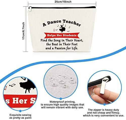 515w6PU33bL._AC_.jpg Dance Teacher Appreciation Gift for Women Makeup Bag Dancer Cosmetic Bags Dancer Gifts Dance Team Coach Gift Thanksgiving Christmas Birthday Gifts for Dance Teachers Thank You Gifts Travel Pouch