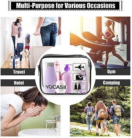 YOCASII 2pcs TSA Approved Toiletry Bag, Quart Size Travel Bag TSA Approved, Clear Toiletry Bags for Traveling, Reusable Clear Travel Bags for Toiletries, Travel Toiletry Bag for Men and Women