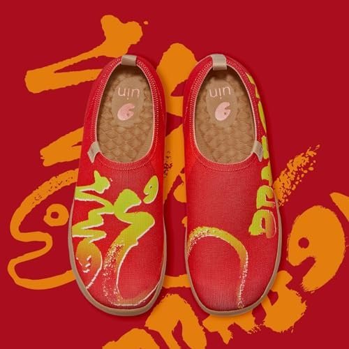 UIN Year of The Dragon Women's Travel Walking Shoes Slip On Casual Loafers 2024 Chinese Lunar New Yea