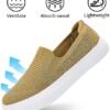 konhill Loafers for Women Slip on Walking Shoes Knit Breathable Tennis Work Comfortable Casual Fashion Sneakers