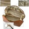 Large Capacity Makeup Bag,Large Capacity Makeup Bag Travel Cosmetic Bags for Women, Double Layered Cosmetic Bag with Handle and Dividers, Waterproof Portable Leather Makeup Bags (brown)