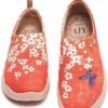 UIN Women's Fashion Floral Art Sneaker Painted Canvas Slip-On Ladies Travel Shoes