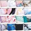 Dunzy 16 Pieces Makeup Bags Bulk Waterproof Cosmetic Bags Roomy Zipper Pouch Travel Toiletry Pouch Portable Organizer Accessory Resistant Storage Purse for Women Men Gifts (Marble Style)