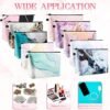 Dunzy 16 Pieces Makeup Bags Bulk Waterproof Cosmetic Bags Roomy Zipper Pouch Travel Toiletry Pouch Portable Organizer Accessory Resistant Storage Purse for Women Men Gifts (Marble Style)