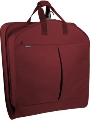 WallyBags Deluxe Extra Capacity Travel Garment Bag with Two Accessory, Merlot, 45-inch