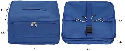 Portable Luggage Organizer - Hanging Travel Packing System Luggage Cube Blue Large