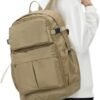 WEPOET Laptop Backpack For Men Simple College Backpack Lightweight Travel Backpack For Traveling On Airplane Casual Daypack Carry On Backpack(Khaki)